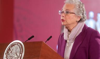 Erradicar las violencias contra las mujeres es prioritario para el Gobierno de México, señala Olga Sánchez Cordero