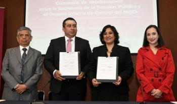 Función Pública y Órgano Interno de Control del INEGI colaboran para prevenir y sancionar corrupción