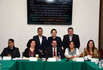 Comisiones unidas del Congreso local se reunieron en mesa de trabajo con el Procurador Fiscal de la Ciudad de México