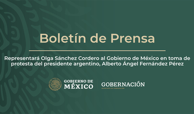 Representará Olga Sánchez Cordero al Gobierno de México en toma de protesta del presidente argentino, Alberto Ángel Fernández Pérez