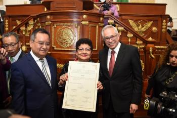 Ernestina Godoy Ramos rinde protesta ante el Congreso local como titular de la Fiscalía General de Justicia de la CDMX