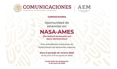 Emite convocatoria AEM para estancias de investigación en la NASA durante el verano 2020