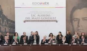 Asiste secretaria de Gobernación a la ceremonia conmemorativa por el primer aniversario luctuoso de Alfredo del Mazo González