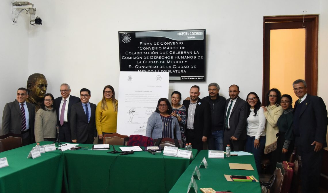 El Congreso capitalino y la Comisión de Derechos Humanos de la Ciudad de México firmaron un Convenio Marco de Colaboración