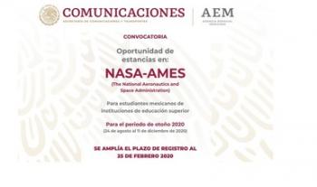 Se amplía plazo de convocatoria para estancias en la NASA