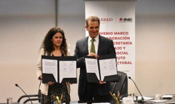 Firman STPS e INE Convenio de Colaboración para impulsar Reforma Laboral
