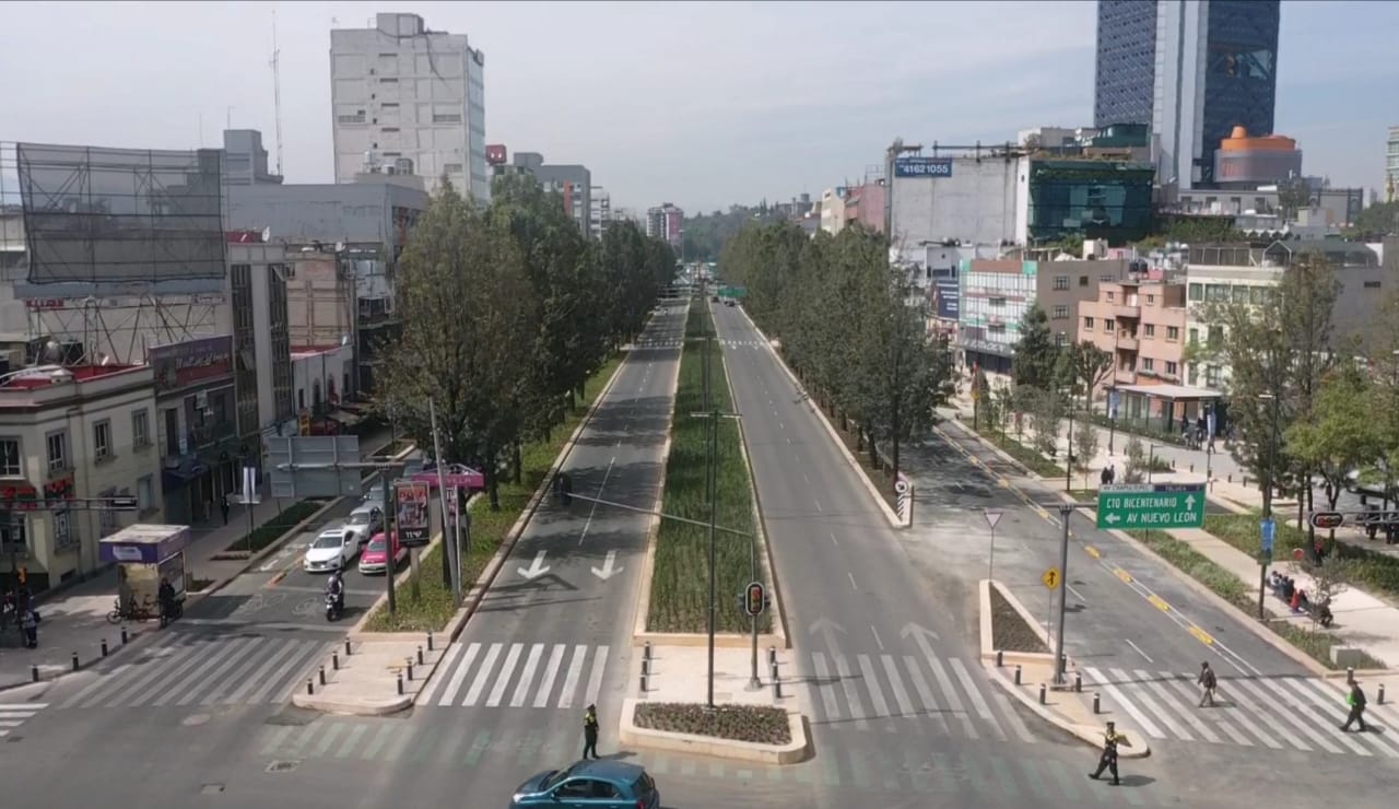 Concluye Gobierno de la Ciudad de México rehabilitación y reforestación de Avenida Chapultepec