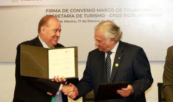 Firma Sectur convenio de colaboración con la Cruz Roja Mexicana  