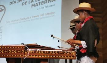 Músicos tradicionales enarbolan cultura chuj en el Congreso de Chiapas