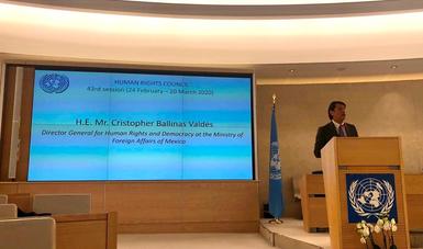 México participa en el Segmento de Alto Nivel del 43º periodo de sesiones del Consejo de Derechos Humanos de la ONU
