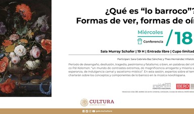  La Fonoteca Nacional dedicará sesión de escucha a estudiar las características sociales y artísticas del Barroco