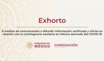 Exhorto a medios de comunicación para difundir información verificada y oficial con relación a COVID-19