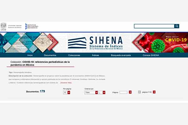 Ofrece la Hemeroteca Nacional información periodística en línea sobre COVID-19