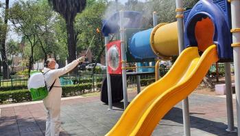 Gustavo A. Madero intensifica labores de sanitización en espacios públicos