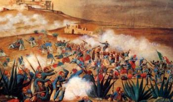 A partir de iconografía de biombo, analizan la Batalla del 5 de Mayo