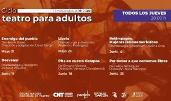 La Coordinación Nacional de Teatro presenta Ciclo de Teatro para Adultos