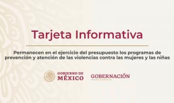 Permanecen en el ejercicio del presupuesto los programas de prevención y atención de las violencias contra las mujeres y las niñas