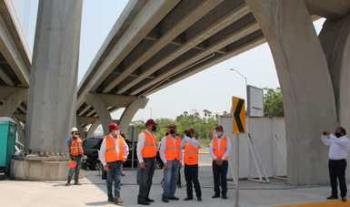 El Secretario Jorge Arganis Díaz Leal, realizó gira de trabajo para supervisar los avances en cuatro obras de infraestructura en Nuevo León