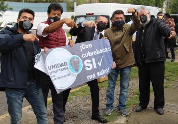 Alcaldía Cuajimalpa y transporte público promueven campaña de uso obligatorio de cubrebocas 