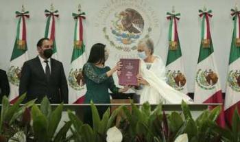 Palabras secretaria Olga Sánchez Cordero, al hacer entrega del Segundo Informe de Gobierno del presidente Andrés Manuel López Obrador