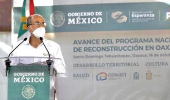 Entre 2019 y 2020, en Oaxaca se han invertido más de 8 mil mdp en trabajos de reconstrucción: Sedatu