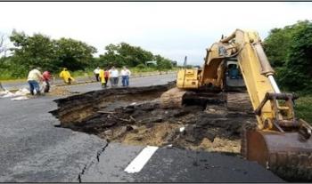 Trabaja SCT para reparar la infraestructura carretera de Veracruz, Chiapas y Tabasco afectada por las intensas lluvias