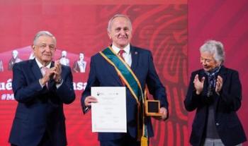 Palabras de la secretaria de Gobernación en la conferencia matutina del presidente de México, donde se entregó Condecoración Miguel Hidalgo