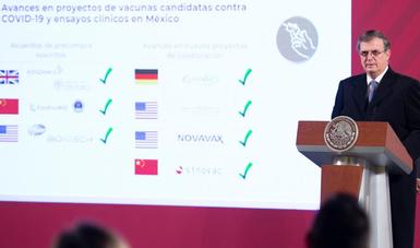 México presenta avances para garantizar el acceso oportuno a la vacuna contra el COVID-19
