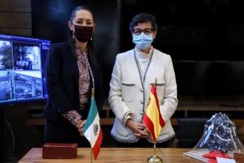 Se reúne Jefa de Gobierno con Ministra de Asuntos Exteriores de España para fortalecer colaboración entre gobiernos