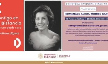 'Fonoteca Nacional desde casa' hará homenaje a la soprano Alicia Torres Garza por 60 años de carrera artística