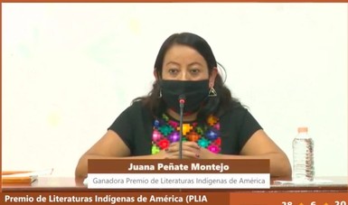 Juana Peñate Montejo, poeta ch’ol, recibió el Premio de Literatura Indígenas de América