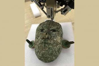 Físicos universitarios identifican materiales de la máscara de la Reina Roja de Palenque