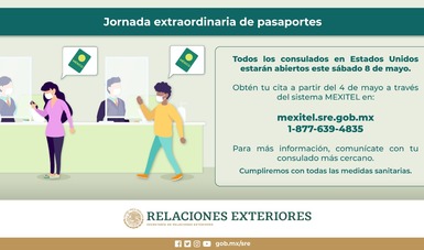 Se llevará a cabo una jornada extraordinaria de emisión de pasaportes en consulados de México en EE. UU.