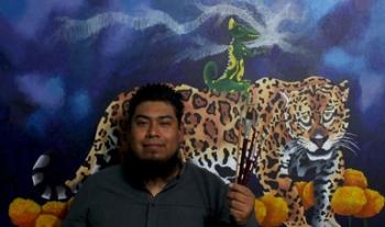 El pintor oaxaqueño Aldo Jiménez muestra en sus cuadros la problemática de los animales en peligro de extinción