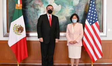 Encuentro bilateral entre el canciller Marcelo Ebrard y la representante comercial de Estados Unidos, Katherine Tai