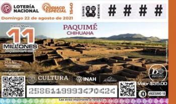 Billete de lotería presenta a Paquimé, riqueza arqueológica de Chihuahua