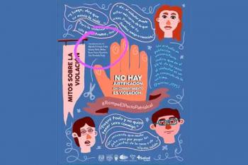 Con carteles, apoyan campaña contra la violencia sexual