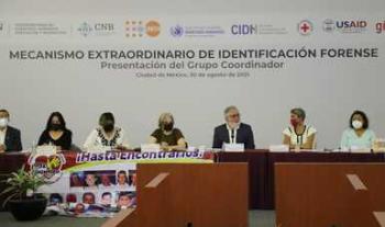 Se presenta a personas integrantes del Grupo Coordinador del Mecanismo Extraordinario de Identificación Forense