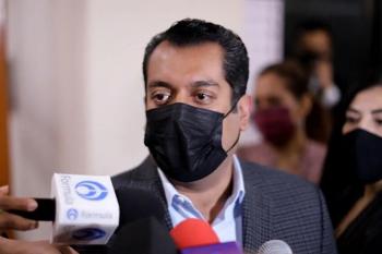 Entrevista a Sergio Carlos Gutiérrez Luna, al término del acto de entrega-recepción del Paquete Económico 2022