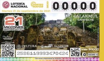 La mística Calakmul en Campeche se coloca en billetes de lotería