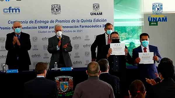 Entregan el Premio CFM-Fundación UNAM para la Innovación Farmacéutica 2020