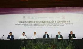 Firman Gobernación y Morelos convenio a favor de la libertad de expresión y de los derechos humanos