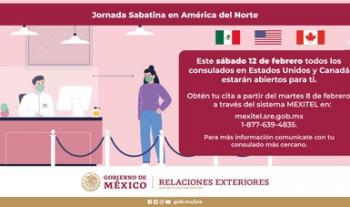 Primera jornada sabatina para tramitar pasaporte, matrícula consular y credencial para votar en América del Norte en 2022