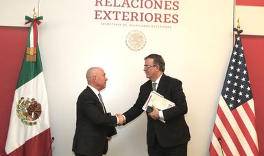 Secretario Ebrard recibe al secretario de Seguridad Nacional de Estados Unidos, Alejandro Mayorkas