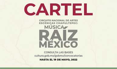 Se publican las Convocatorias Cartel Circuito Nacional de Artes Escénicas Chapultepec: Música Raíz México