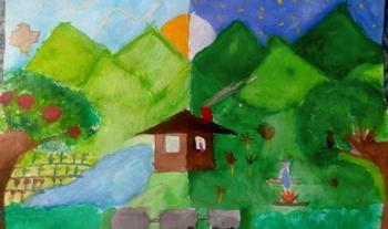 A través de la pintura niñas y niños reflexionaron sobre la vida en la montaña