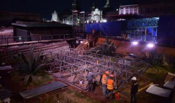 Avanza la colocación de la nueva cubierta de la Casa de las Águilas, en la Zona Arqueológica del Templo Mayor