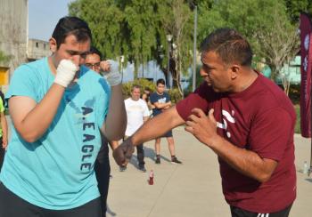 Realizan promotores deportivos de Ponte Pila el tercer entrenamiento oficial rumbo a la Clase Masiva de Box