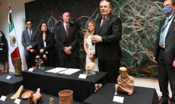 Entrega de 79 piezas arqueológicas y 2 bienes paleontológicos, que serán restituidos a México