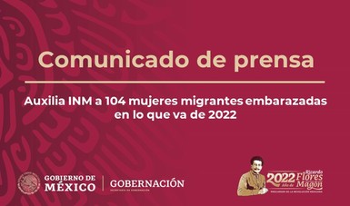 Auxilia INM a 104 mujeres migrantes embarazadas en lo que va de 2022
